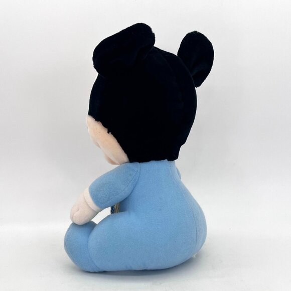 Disney Baby Mickey Mouse Plush Doll In Blue Sleepwear With Bib - Picture 4 of 15